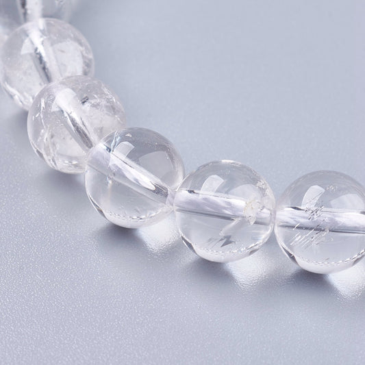 Clear Quartz Beads 8mm Round – Natural Crystal Gemstone Strands | The Pink Bead Shop Canada