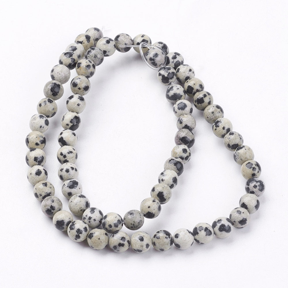 Dalmatian Jasper Round Beads Natural  4mm & 6mm | The Pink Bead Shop Canada