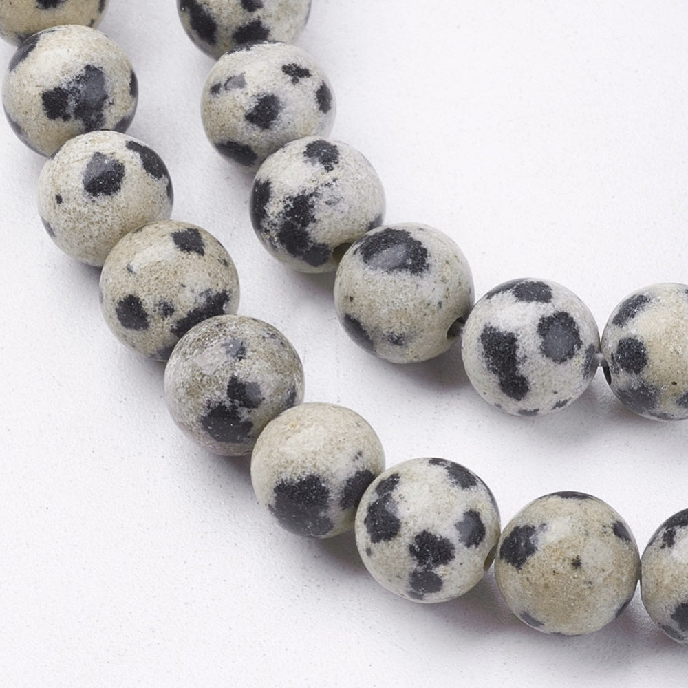 Dalmatian Jasper Round Beads Natural  4mm & 6mm | The Pink Bead Shop Canada