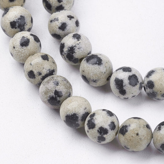Dalmatian Jasper Round Beads Natural  4mm & 6mm | The Pink Bead Shop Canada