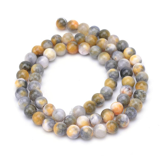 Persian Jade Beads Dyed – Goldenrod 8mm | The Pink Bead Shop Canada