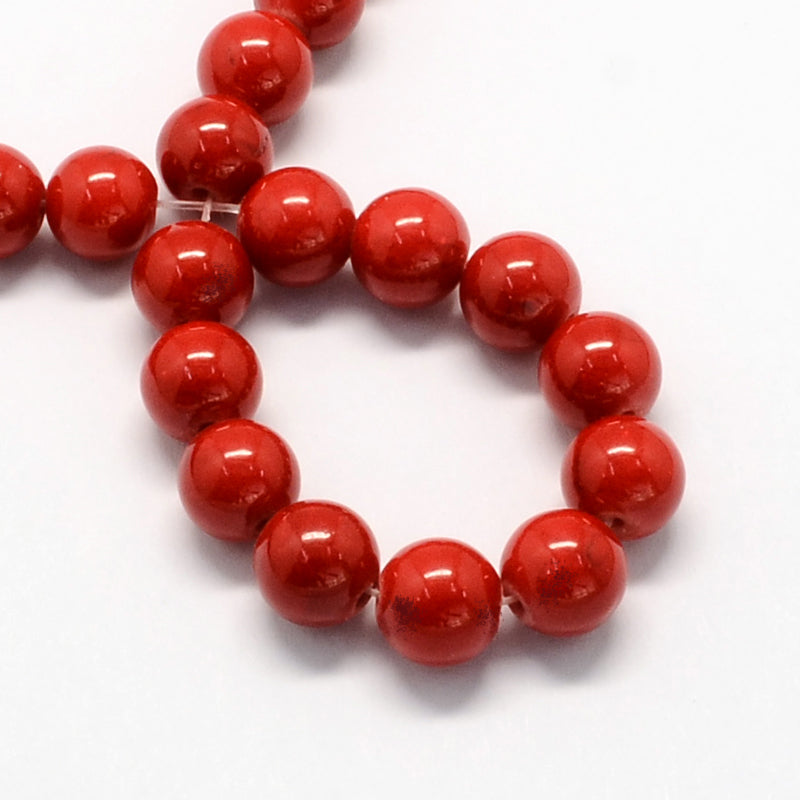 Mashan Dyed  Jade Beads – Red 6mm | The Pink Bead Shop Canada