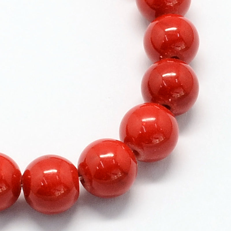 Mashan Dyed  Jade Beads – Red 6mm | The Pink Bead Shop Canada