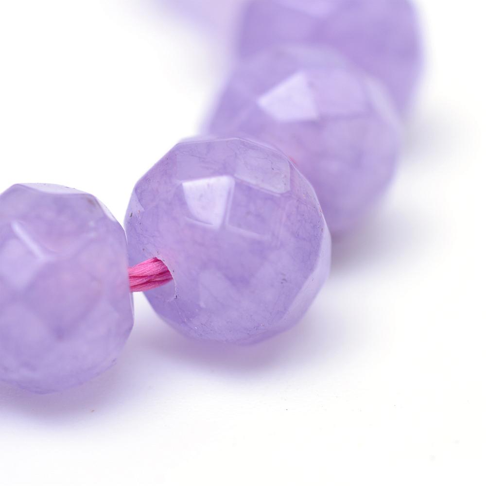 Medium Purple Faceted Rondelle Dyed White Jade Beads 8x5-6mm Strand | The Pink Bead Shop Canada