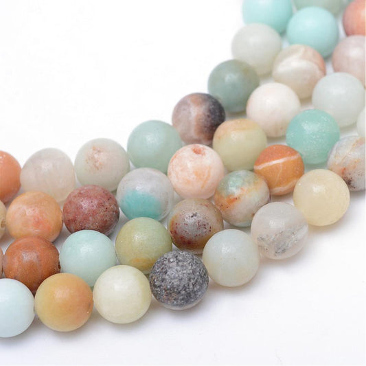 Flower Amazonite Natural Gemstone Beads – 6mm & 8mm | The Pink Bead Shop Canada