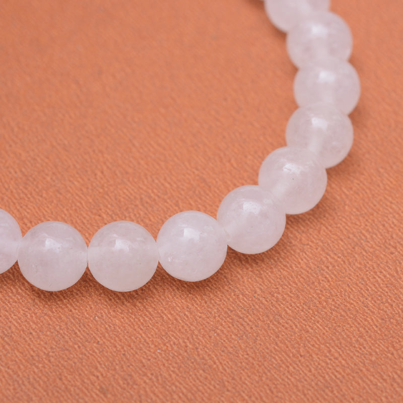 Jade Beads  Natural White– 8–9mm Round The Pink Bead Shop