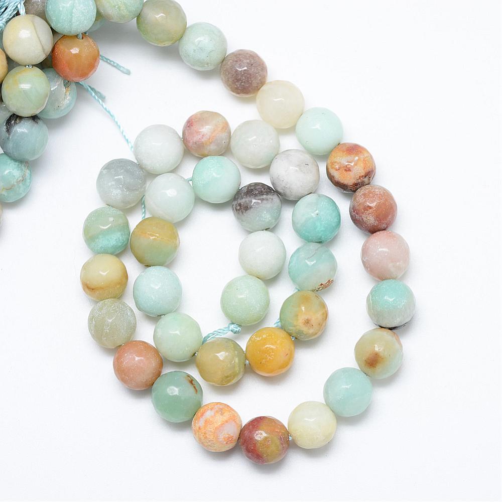 Flower Amazonite Natural Faceted  Beads – Assorted Sizes (4mm, 6mm, 8mm) The Pink Bead Shop