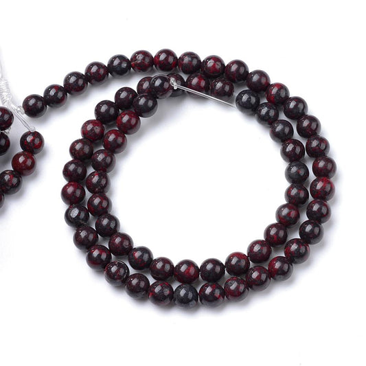 Bloodstone (Heliotrope) Natural Gemstone Beads – Round 8mm | The Pink Bead Shop Canada
