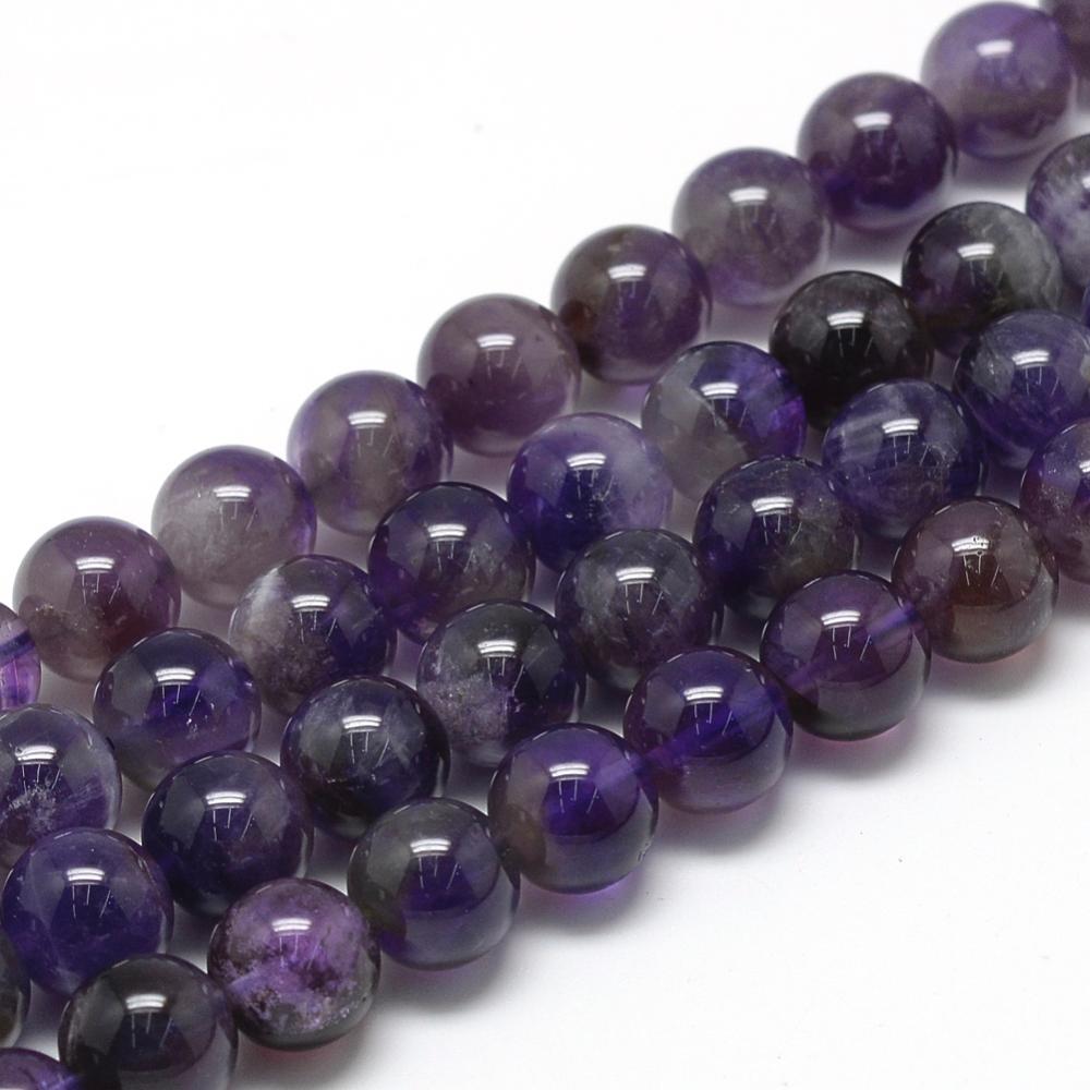 Amethyst Natural Gemstone Beads – Round 6–7mm | The Pink Bead Shop Canada