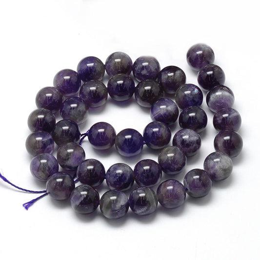 Amethyst Natural Gemstone Beads – Round 6–7mm | The Pink Bead Shop Canada