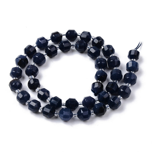 Sapphire Beads Dyed Natural  – 7–8mm Faceted Round (Approx. 38–40pcs/Strand) The Pink Bead Shop