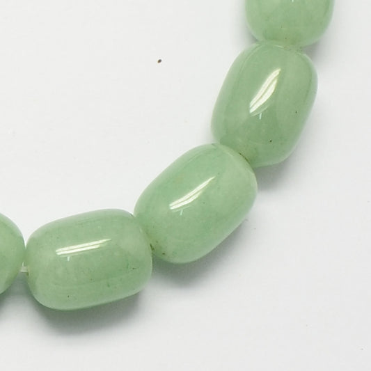Barrel Shaped Green Aventurine Beads  Dark Sea Green, 15×10mm (Approx. 25pcs/Strand) The Pink Bead Shop