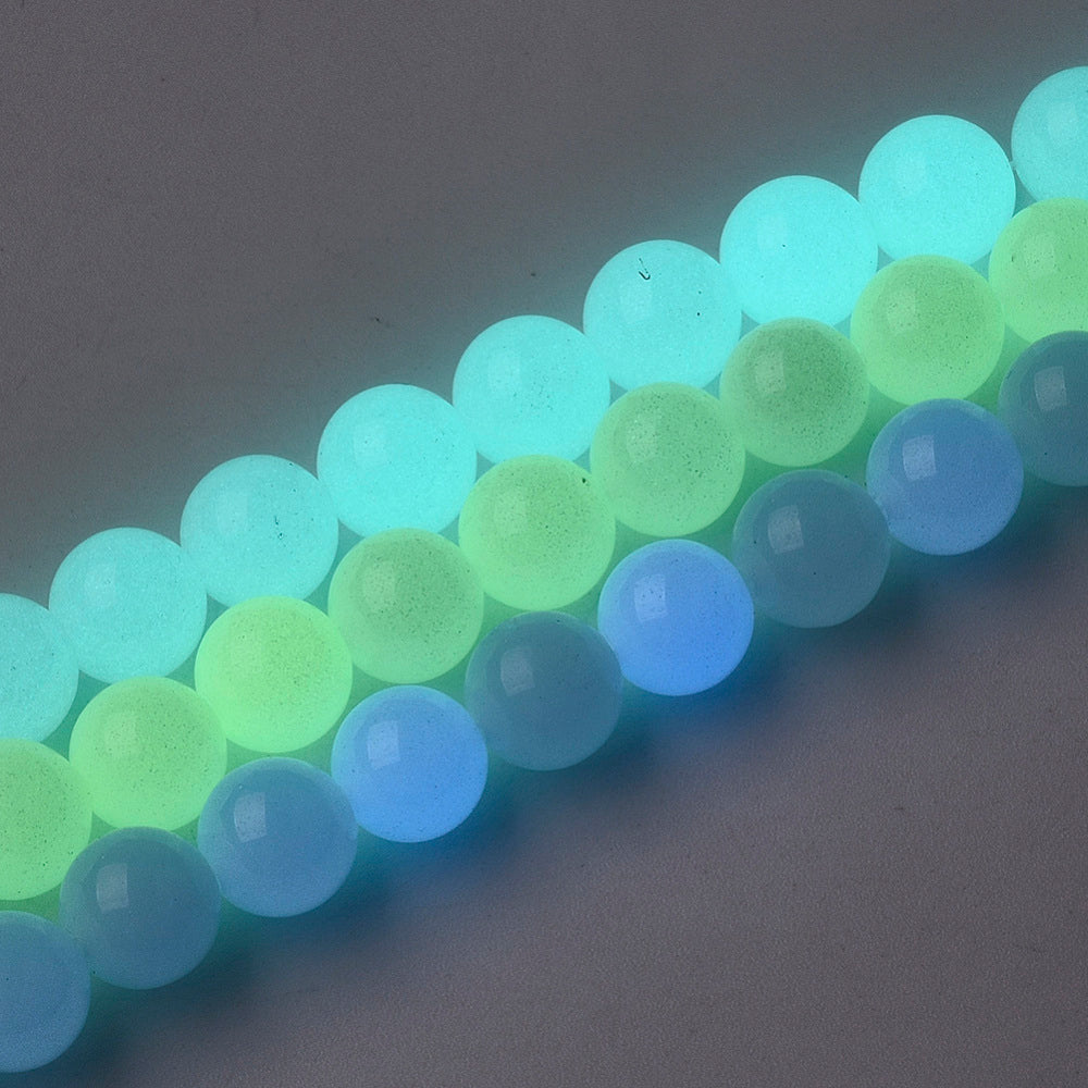 Honeydew Glow-in-the-Dark Luminous Stone Beads – Round 8mm | The Pink Bead Shop Canada