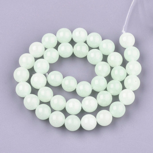 Honeydew Glow-in-the-Dark Luminous Stone Beads – Round 8mm | The Pink Bead Shop Canada