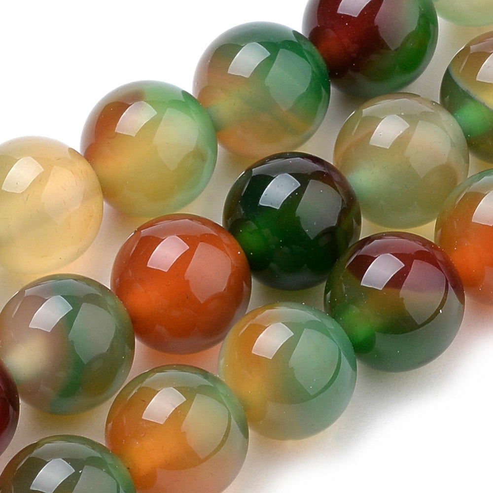 Peacock Green Agate Round Beads – 8mm | The Pink Bead Shop Canada
