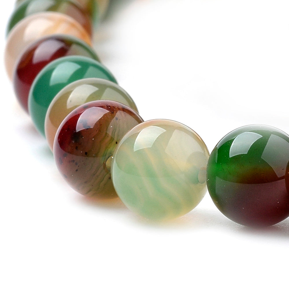 Peacock Green Agate Round Beads – 8mm | The Pink Bead Shop Canada