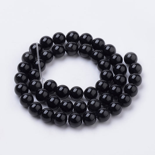 Black Onyx Beads – Assorted Sizes | Natural Round Gemstone Bead Strands The Pink Bead Shop