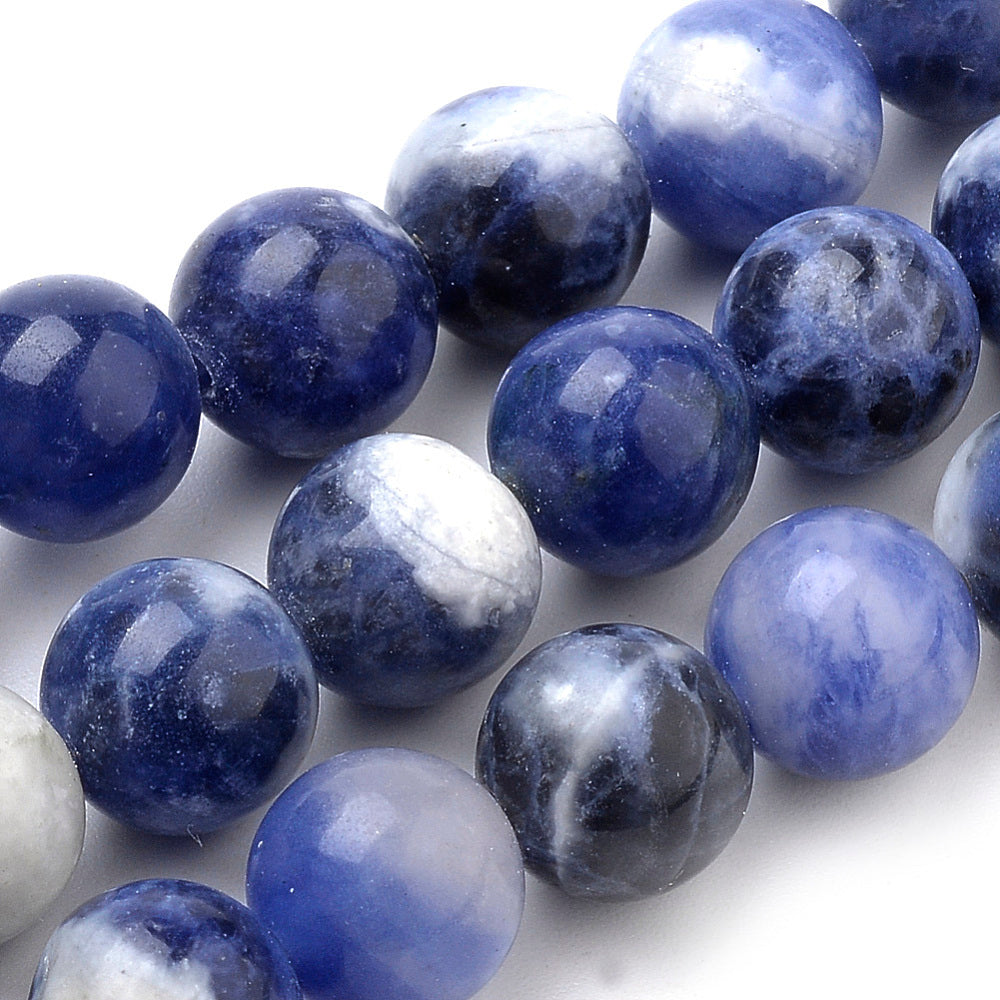 Sodalite Natural South Africa Gemstone Beads – Round 8mm and 10mm | The Pink Bead Shop Canada