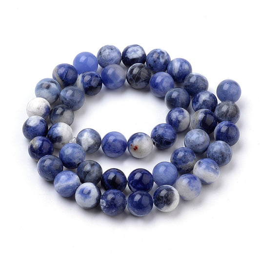 Sodalite Natural South Africa Gemstone Beads – Round 8mm and 10mm | The Pink Bead Shop Canada