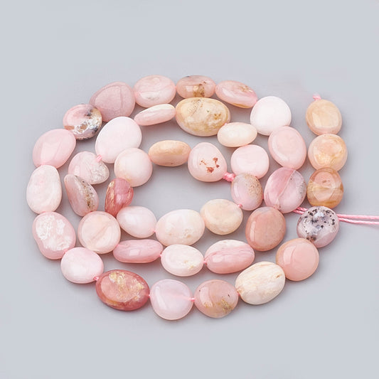 Pink Opal Beads | Oval 8–15mm | Natural Gemstone Strands | The Pink Bead Shop Canada