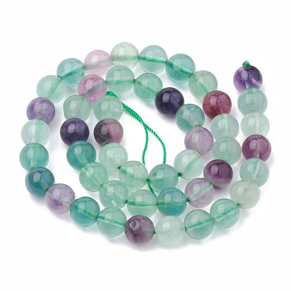 Fluorite Natural  Gemstone Beads – Round 4mm, 6–7mm & 8–9mm | The Pink Bead Shop Canada The Pink Bead Shop