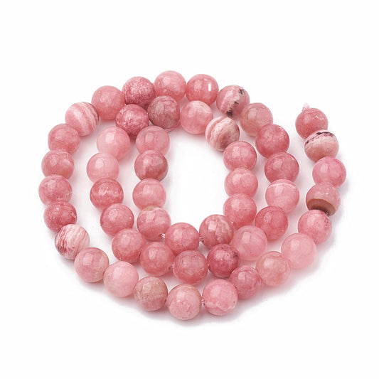 Chalcedony Pink  Bead Strands – 6–7mm Round The Pink Bead Shop