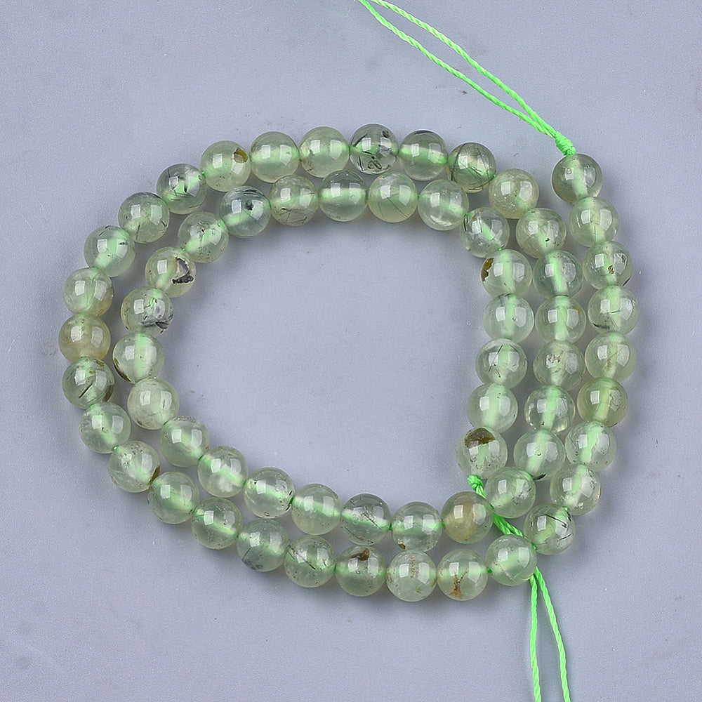 Prehnite Round Beads – 6–7mm & 8–9mm | The Pink Bead Shop Canada