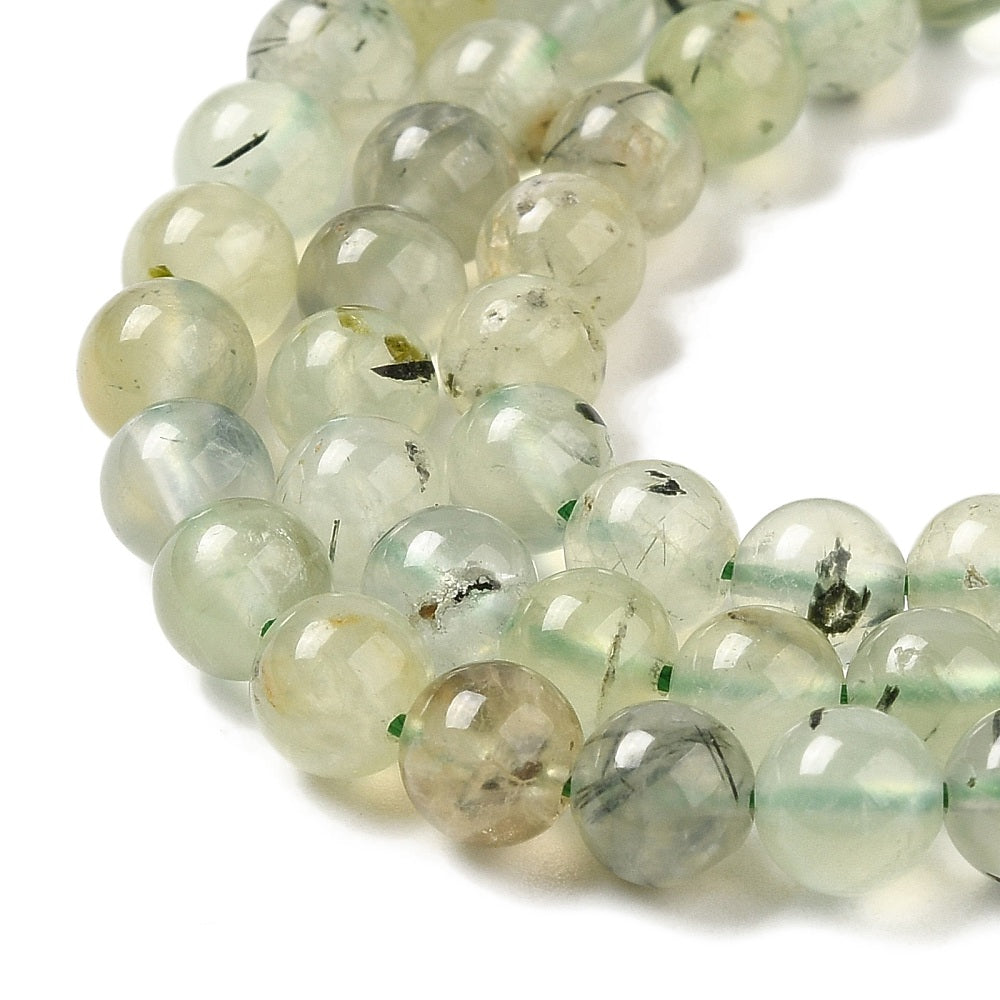 Prehnite Round Beads – 6–7mm & 8–9mm | The Pink Bead Shop Canada