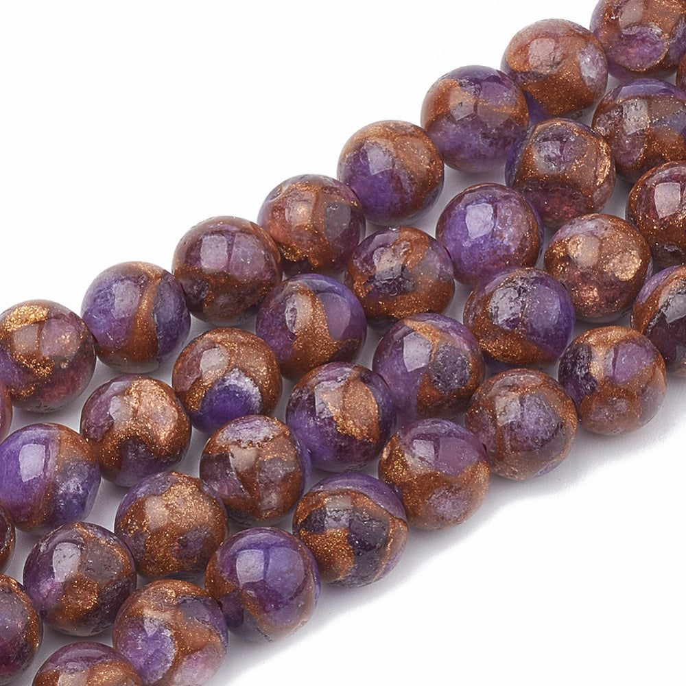 Chalcedony Purple Beads – 8–9mm Round (Dyed & Heated) The Pink Bead Shop