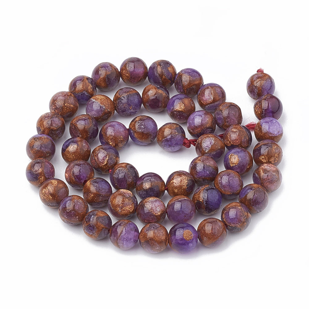 Chalcedony Purple Beads – 8–9mm Round (Dyed & Heated) The Pink Bead Shop