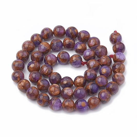 Chalcedony Purple Beads – 8–9mm Round (Dyed & Heated) The Pink Bead Shop