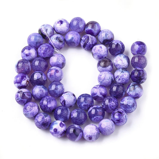Natural Fire Crackle Agate Beads  Indigo Round 8mm The Pink Bead Shop