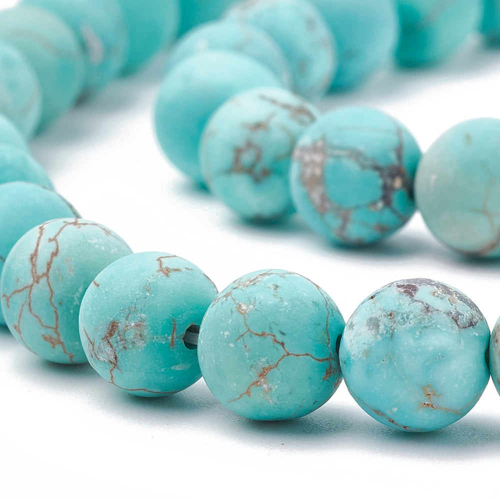 Magnesite Natural Frosted Dyed Round Beads 8mm | The Pink Bead Shop Canada