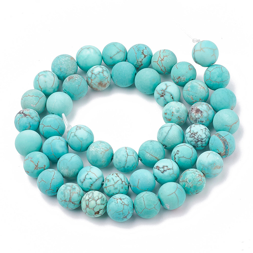Magnesite Natural Frosted Dyed Round Beads 8mm | The Pink Bead Shop Canada