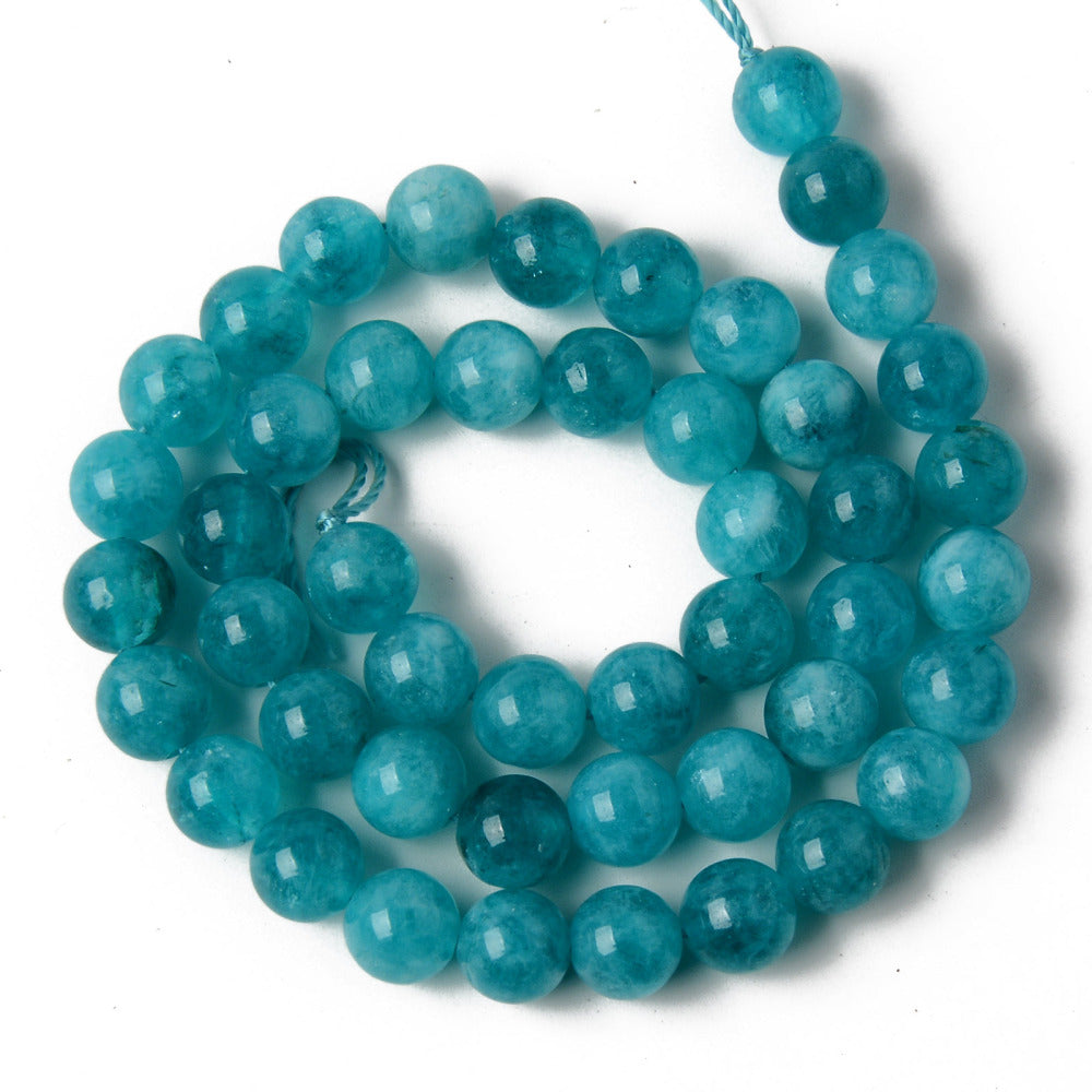 Quartz Dark Cyan Dyed Round Beads – 6mm & 8mm | The Pink Bead Shop Canada