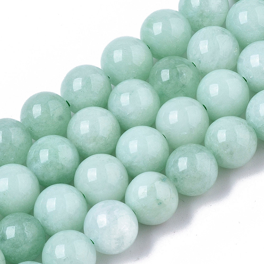 Quartz Beads Natural  – Sea Foam Green 8.5x8mm The Pink Bead Shop