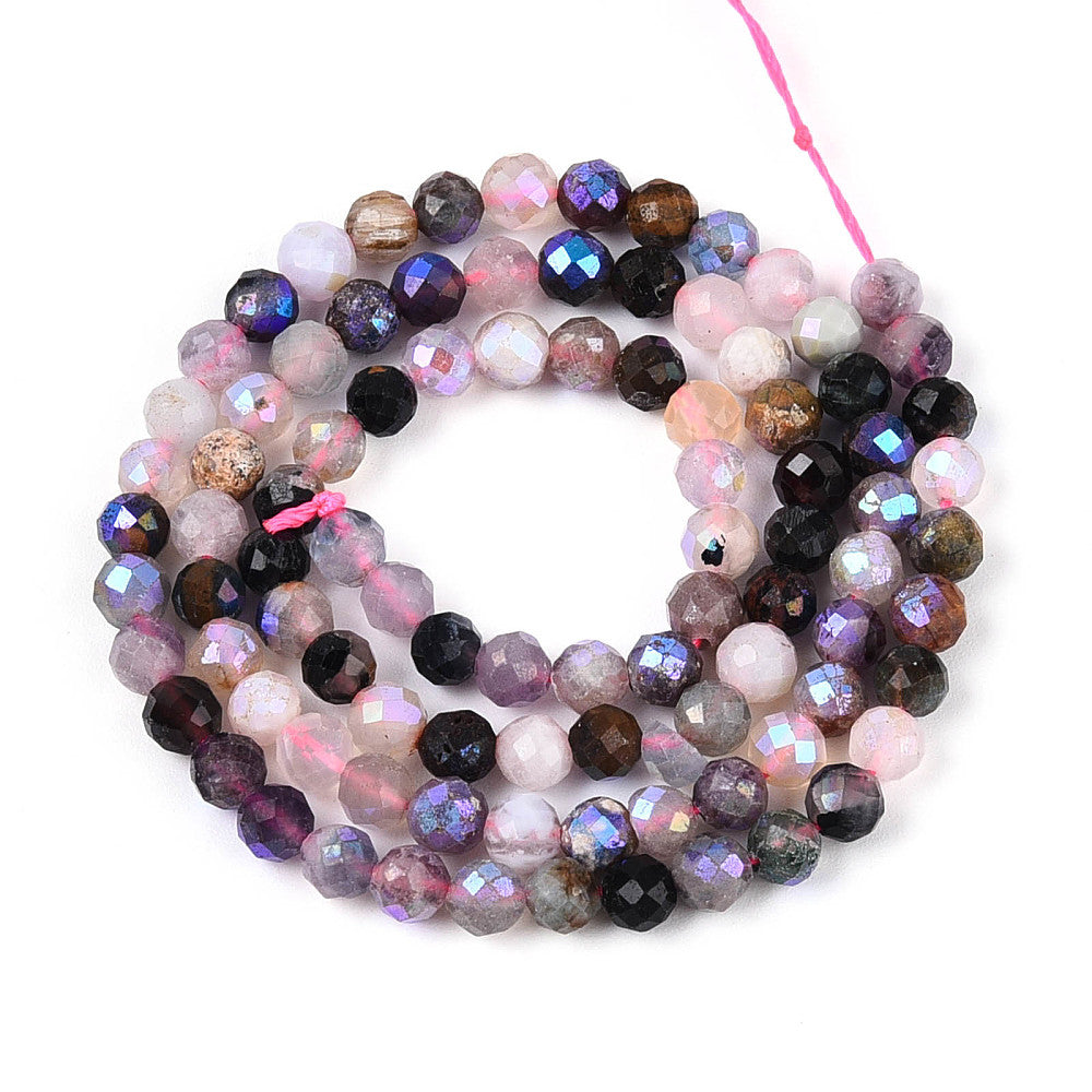 AB Color Mixed Gemstone Faceted Table Cut Beads 4–5mm | The Pink Bead Shop Canada