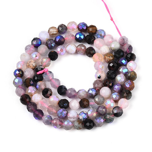 AB Color Mixed Gemstone Faceted Table Cut Beads 4–5mm | The Pink Bead Shop Canada