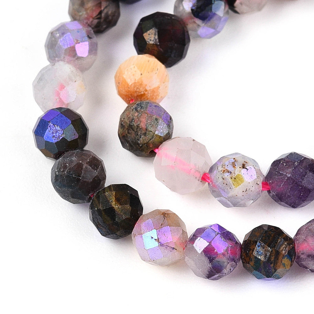 AB Color Mixed Gemstone Faceted Table Cut Beads 4–5mm | The Pink Bead Shop Canada