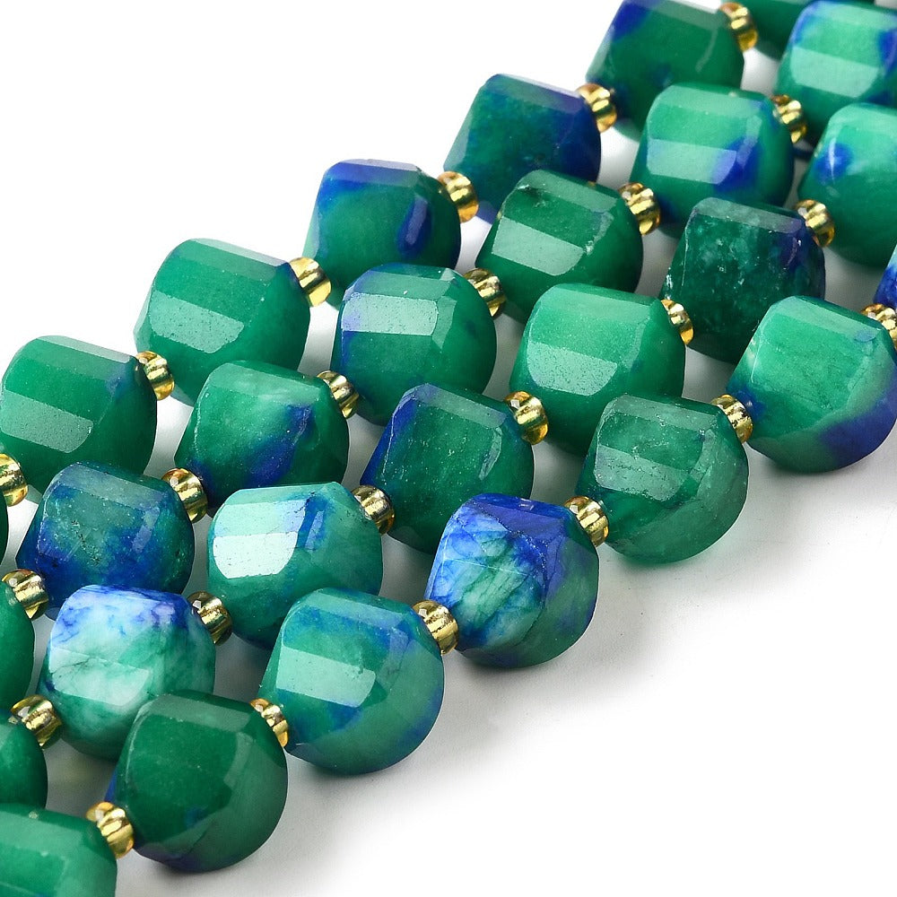Sea Green Faceted Twist Quartz 10mm  Beads | The Pink Bead Shop Canada