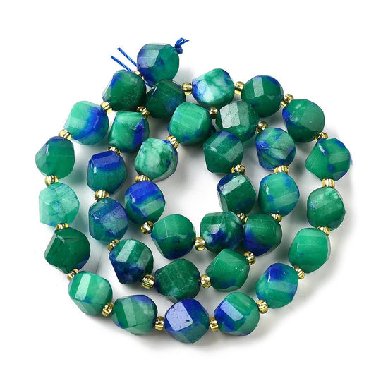 Sea Green Faceted Twist Quartz 10mm  Beads | The Pink Bead Shop Canada