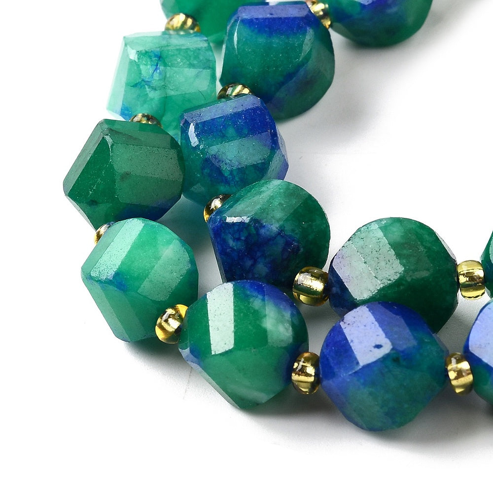 Sea Green Faceted Twist Quartz 10mm  Beads | The Pink Bead Shop Canada