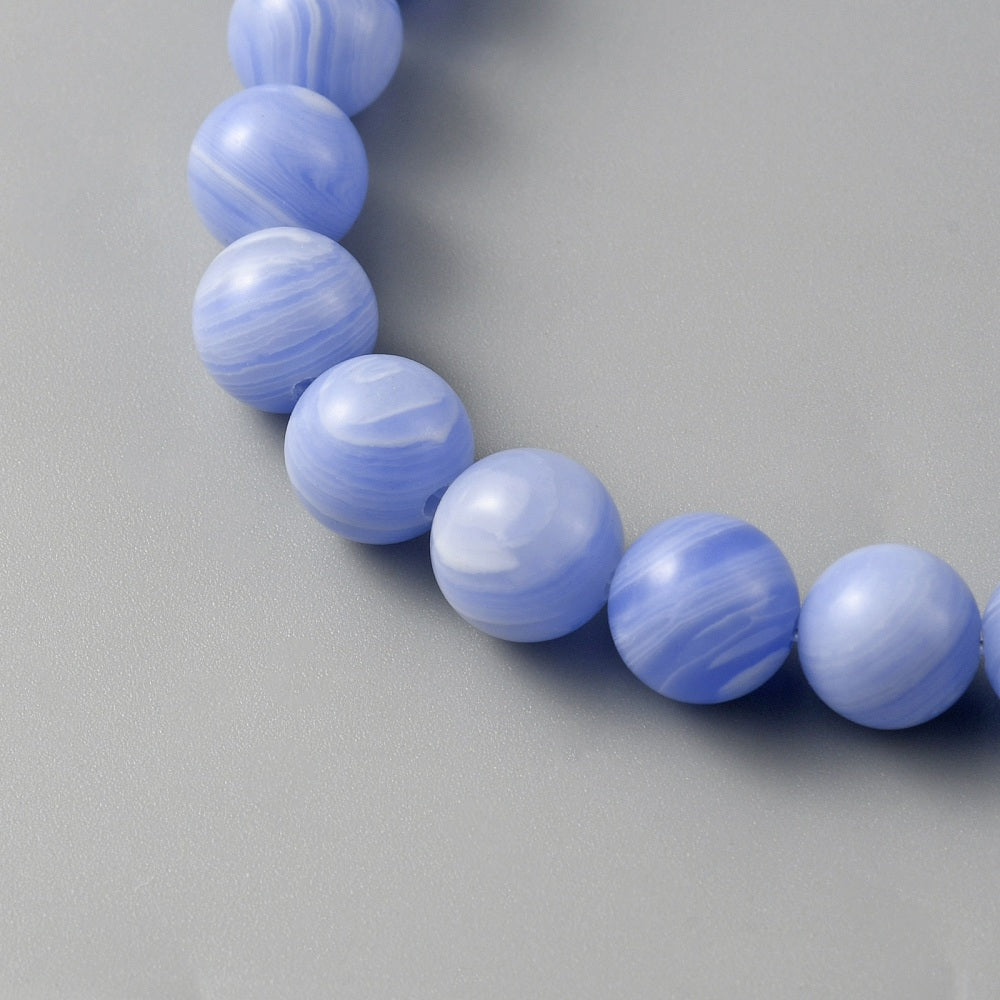 Blue Lace Agate Low Grade Dyed Beads 8mm | The Pink Bead Shop Canada