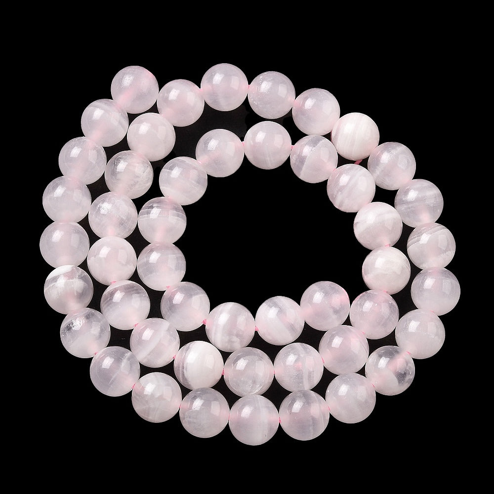 Pink Calcite Round Natural Beads – 8mm | The Pink Bead Shop Canada