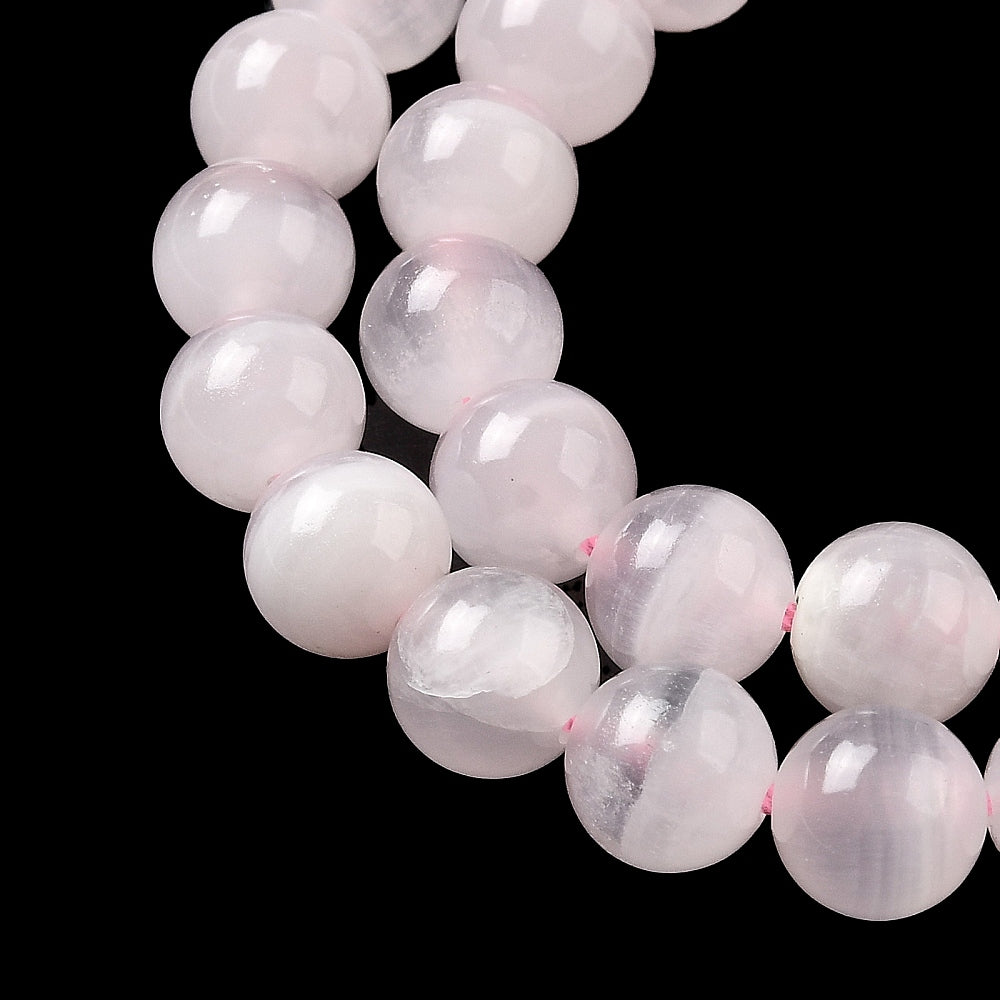 Pink Calcite Round Natural Beads – 8mm | The Pink Bead Shop Canada