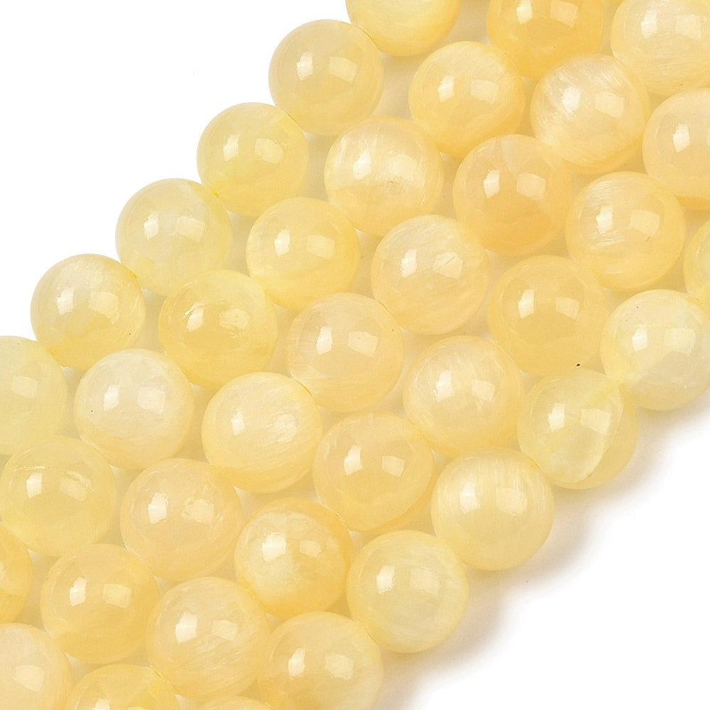 Golden Silk Jade Beads – 8mm Natural Jade Round Bead Strand The Pink Bead Shop