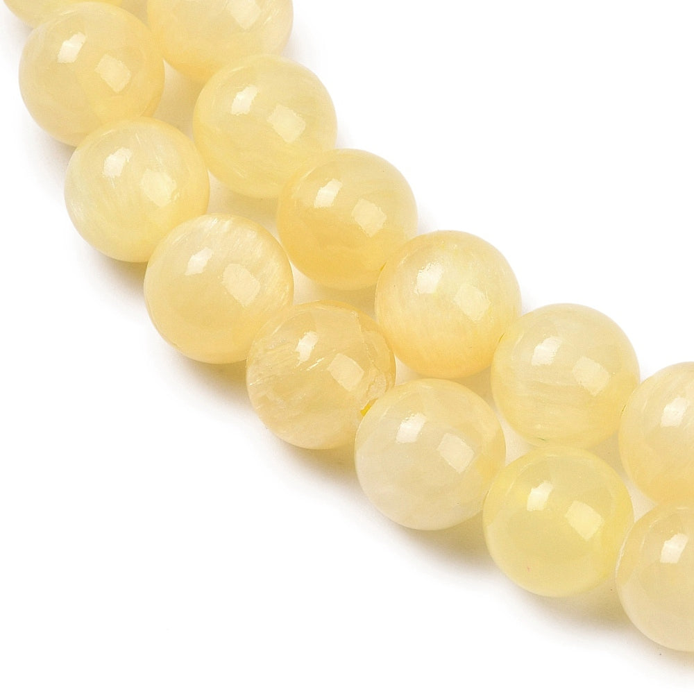 Golden Silk Jade Beads – 8mm Natural Jade Round Bead Strand The Pink Bead Shop