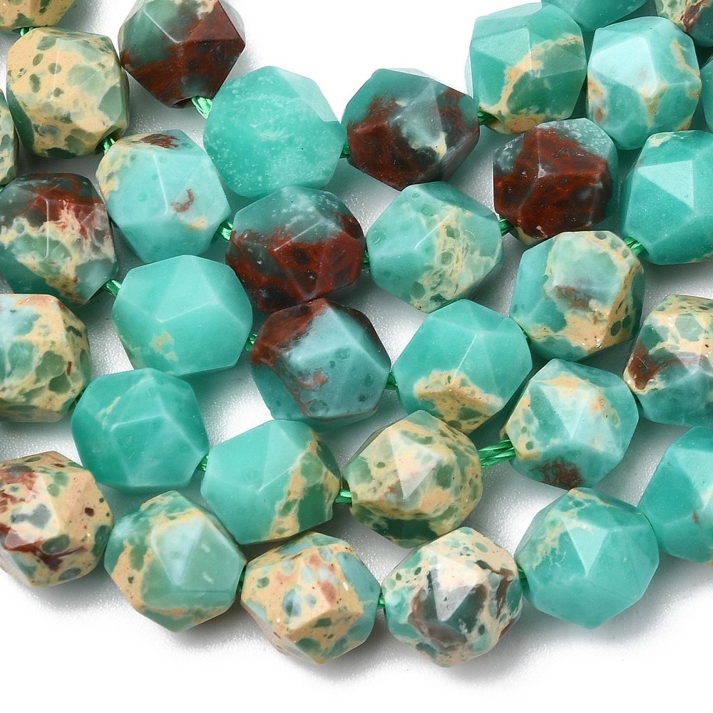 Shoushan Stone Star Cut Round Beads – Turquoise 8mm | The Pink Bead Shop Canada