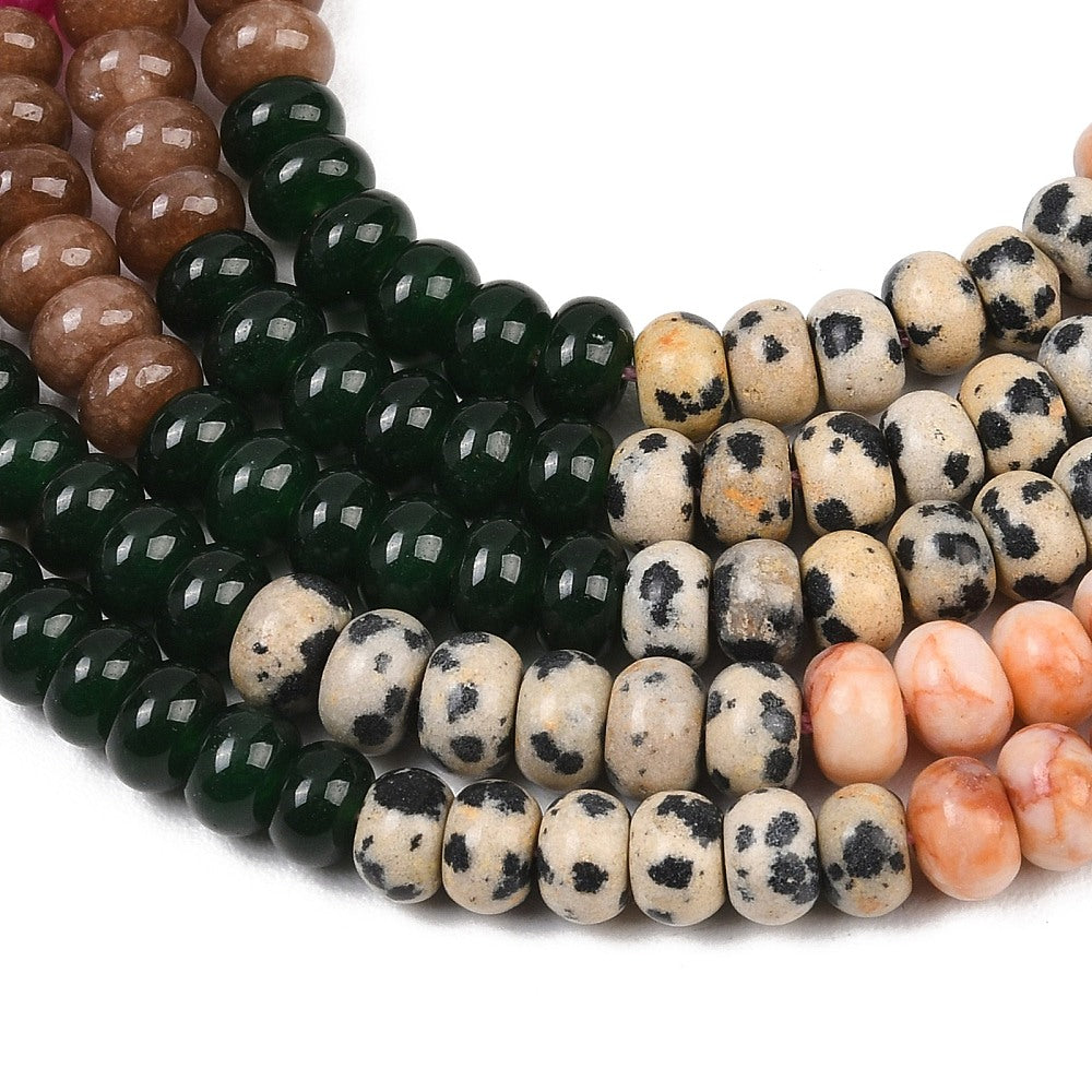 Mixed Gemstone Rondelle Beads 6x4mm Strand | The Pink Bead Shop Canada