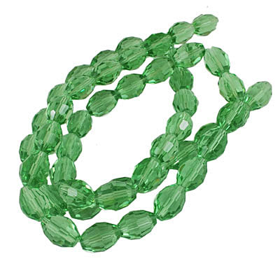 Lawn Green Faceted Oval Glass Bead Strands – The Pink Bead Shop